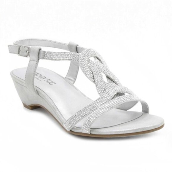 London Fog Women’s Macey Demi-Wedge Dress Sandals, Size 9M, Silver - Picture 1 of 1